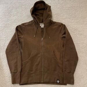 American Giant Heavyweight Hoodie Mens Medium Brown Cotton Full Zip Made in USA
